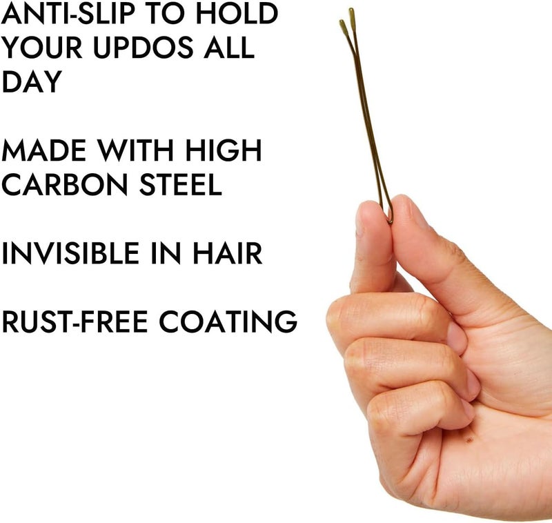 MetaGrip Bronze Premium Roller Pins - 70 Count Durable Hair Styling Pins - Image 4